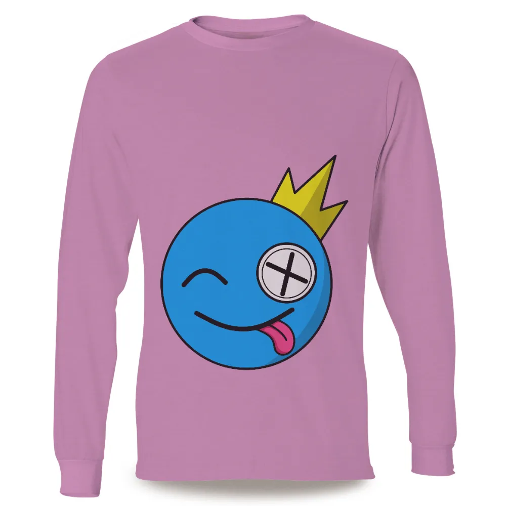 T-Shirts Pattern: Quirky Blue Emoji with Lightning Bolt - Pop Culture Fun|roblox t shirt kitty