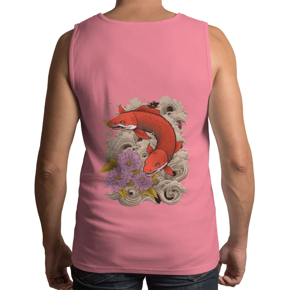 T-Shirts Pattern: Koi Transformation - Nature's Dualities|goku power mode t shirt