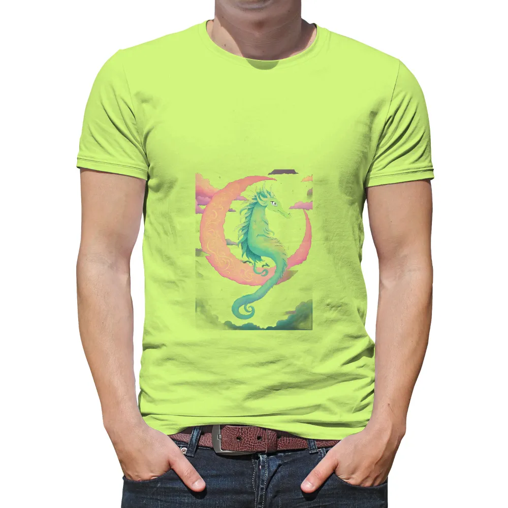 T-Shirts Pattern: Mythical Sea Dragon on Crescent Moon|critically acclaimed mmorpg final fantasy xiv shirt