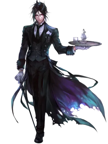 Sebastian Michaelis with Tea Set - black butler pants