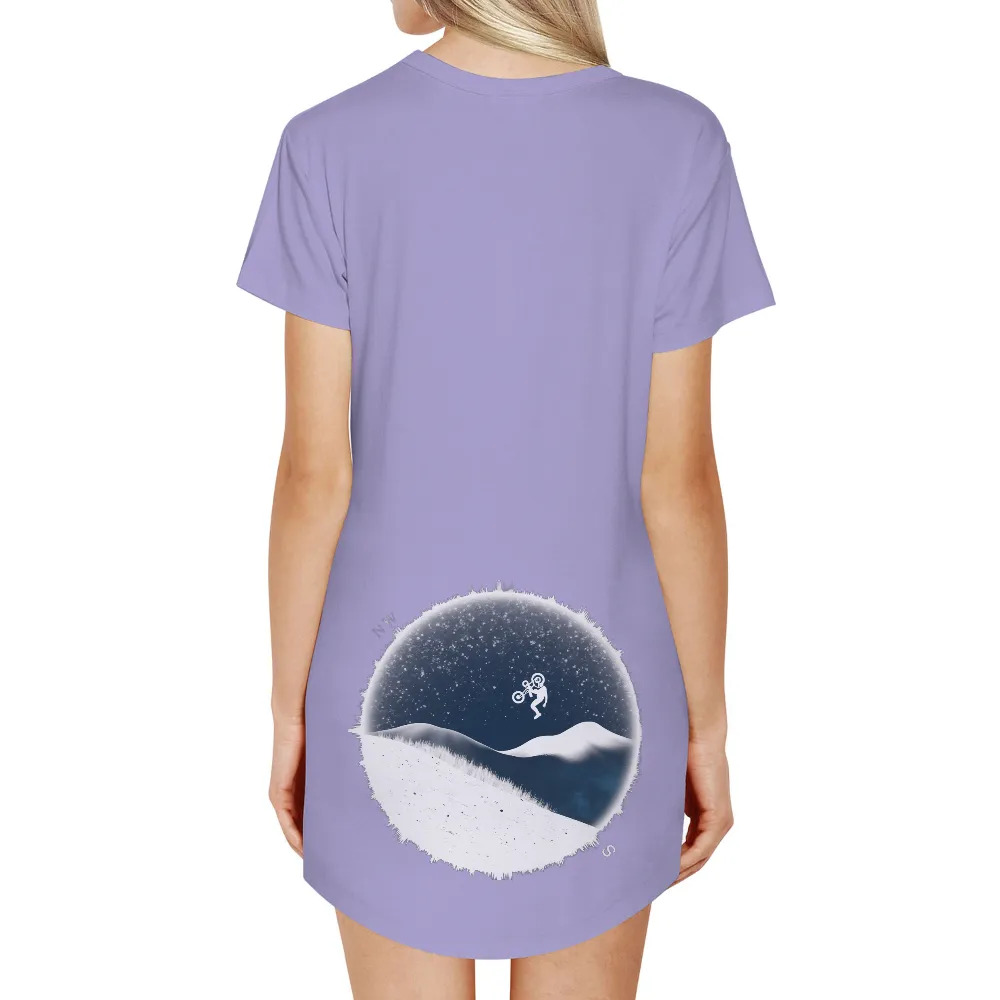 Custom Tee Shirts: Luna's Cosmic Adventure - Astronaut BMX Night Sky|space force pew pew