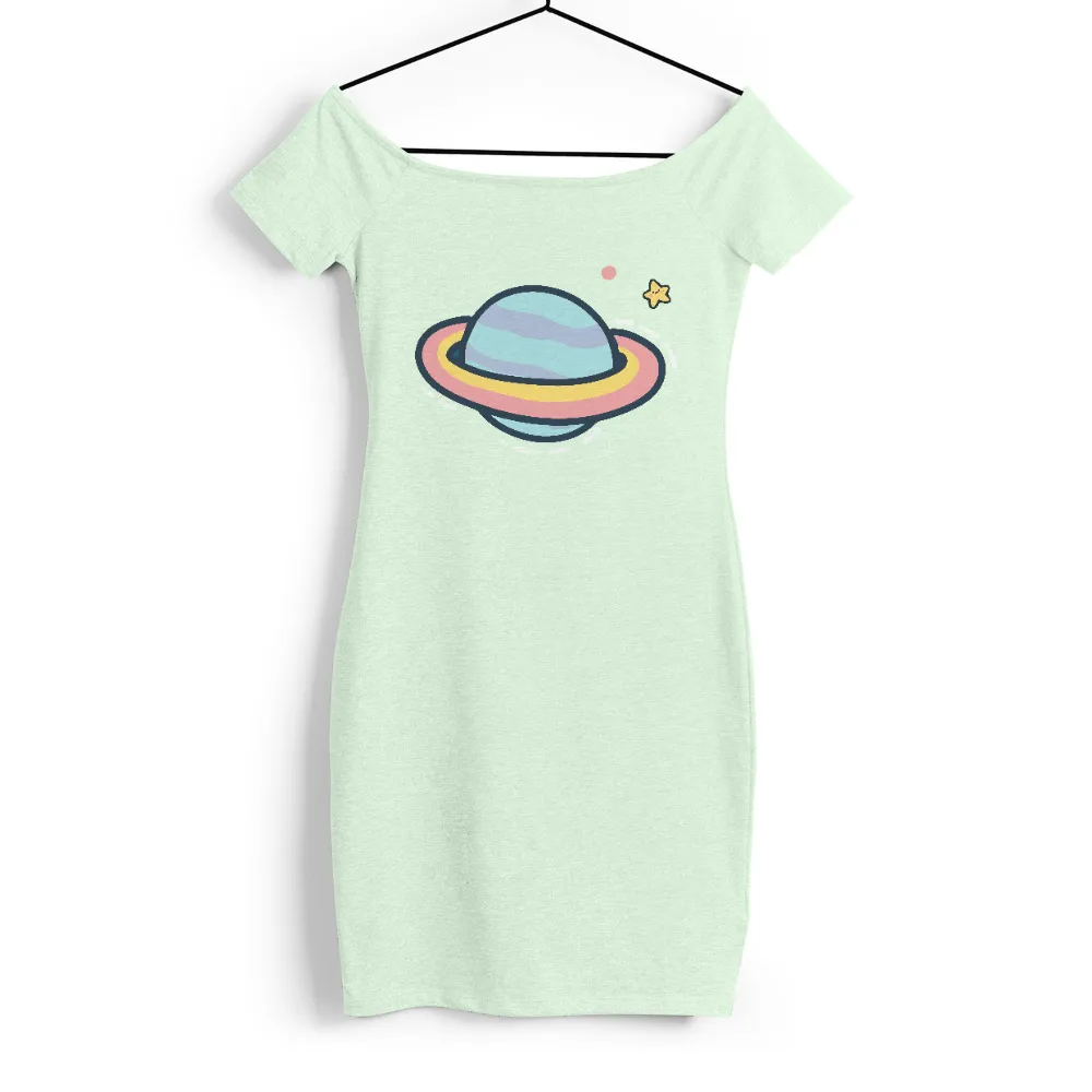 T-Shirts Custom: Cosmic Whimsy - Planet in Pastel Hues|roblox t shirt pastel