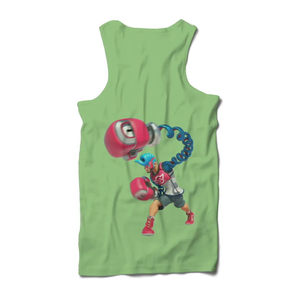 Custom T-Shirt Printing: Boxing Spirit with Blue Hair and Pink Gloves|spring t shirt jbc