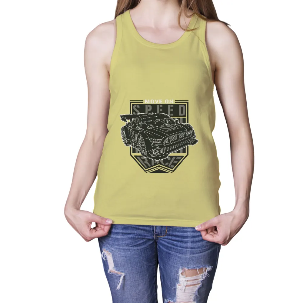 Shirts Graphic Tees: Race Car Spirit - Move On Speed Race|jm haggar performance dress shirt