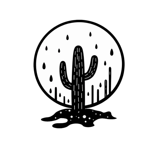 TShirt Design: Resilient Cactus Under the Moon