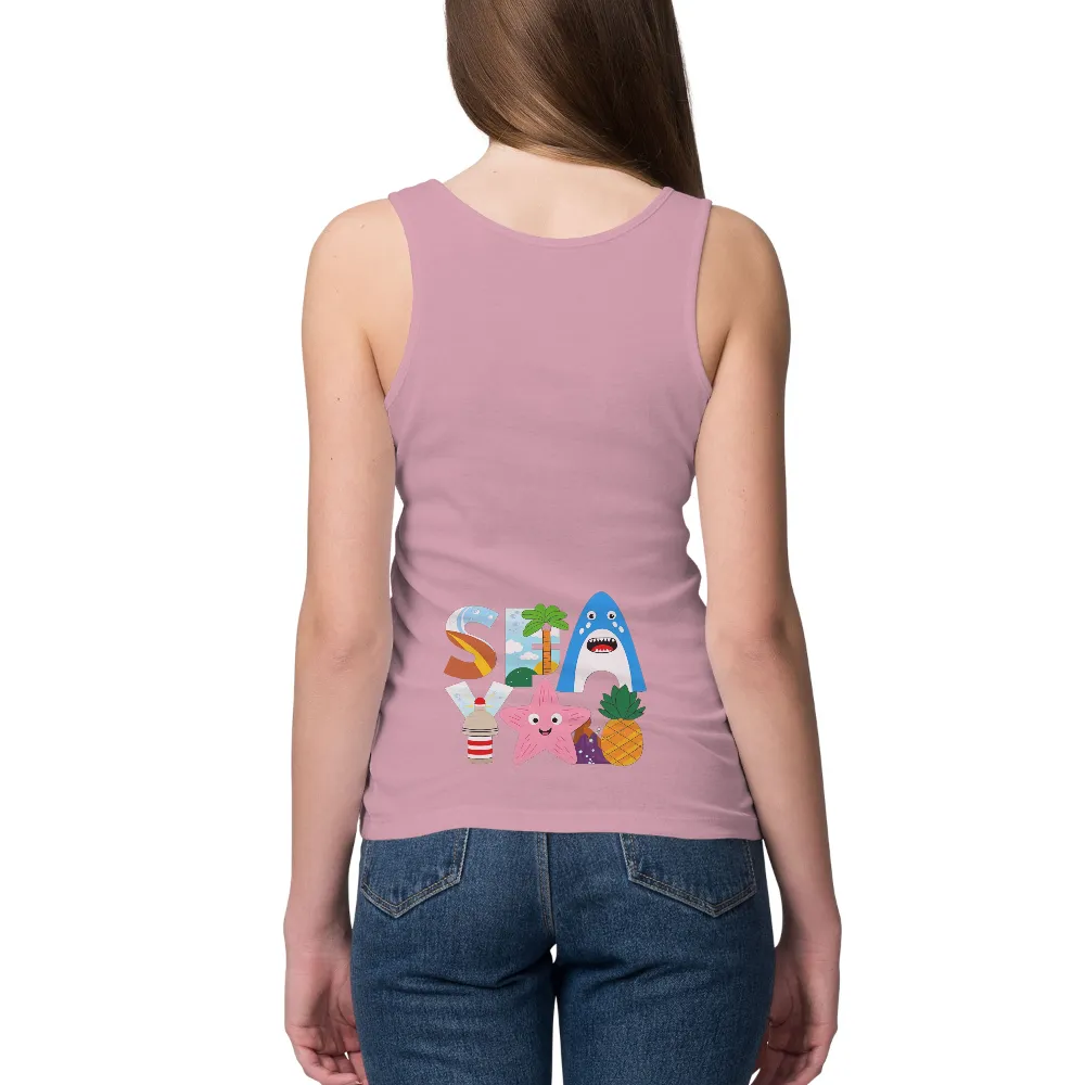 Customized Tee Shirts: Explore the Whimsical Sea Theme| Pink starfish