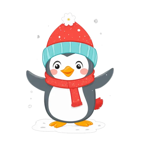 T-Shirt Printing: Winter Penguin - Warm Holiday Spirit