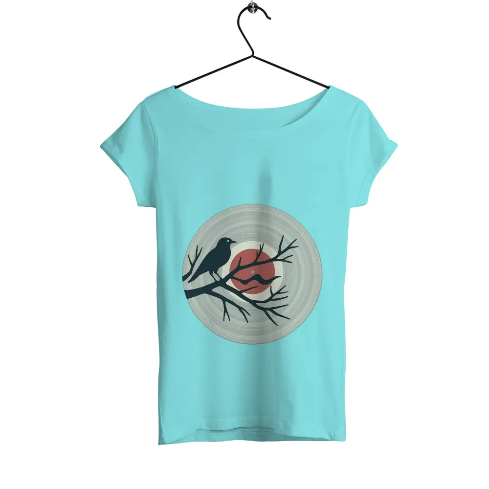 T-Shirts Design: Crow on Vinyl - Nature Meets Music|beer boots and country music shirt