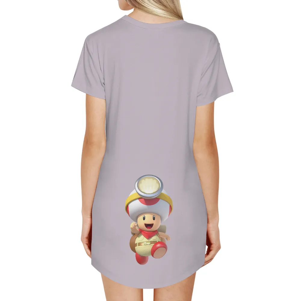 Toad Adventure TShirt Design - Explore with Joy|bleach dye light grey shirt