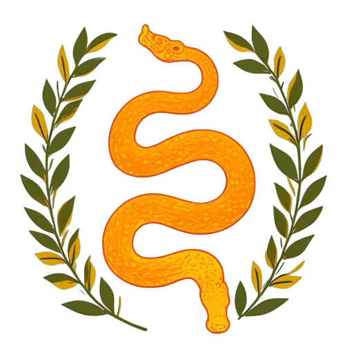 T-Shirts Custom: Golden Serpent & Laurel Wreath - Wisdom and Triumph