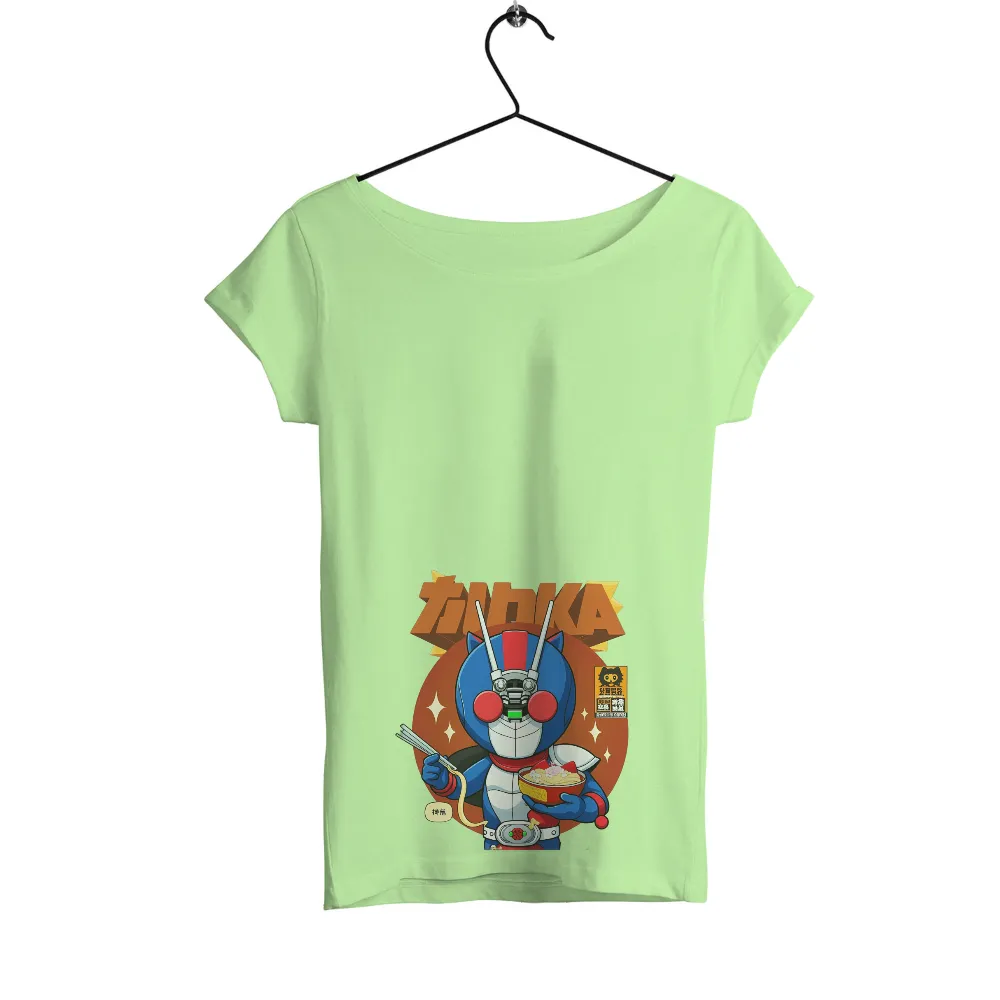 T-Shirts Design: Kikaider Enjoys Ramen - Pop Culture Tees| neon lights