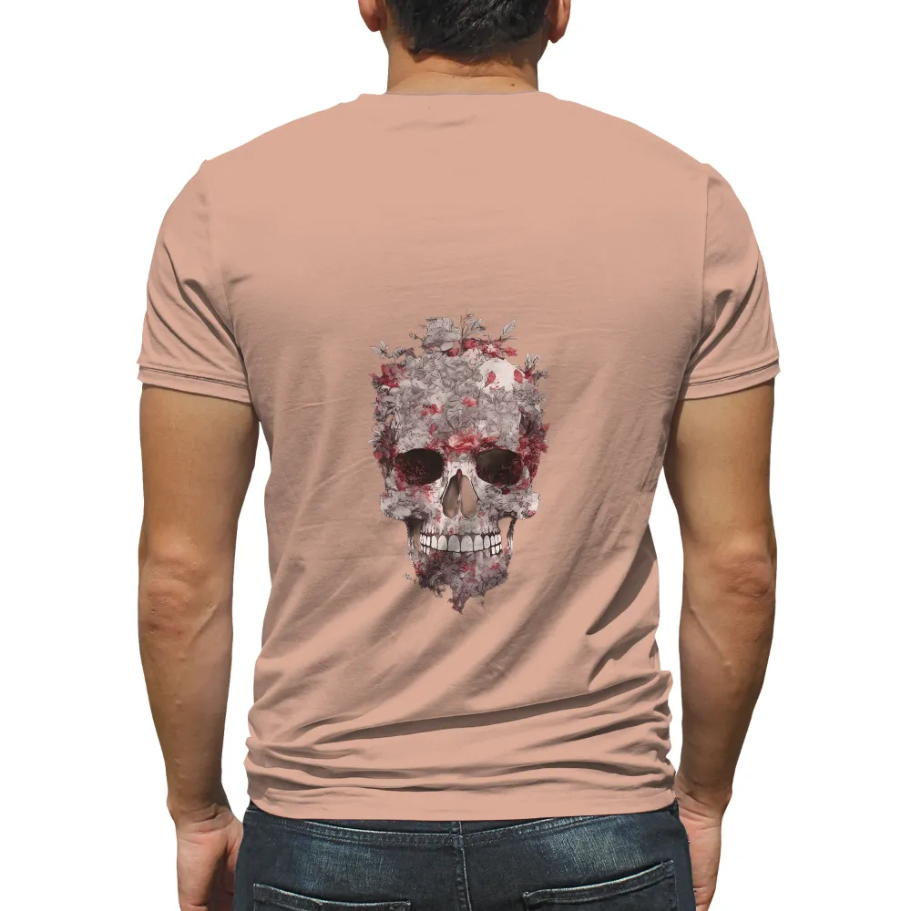 Customized Tee Shirts: Floral Skull - Artistic Life Cycle|vintage kobe bryant sweatshirt