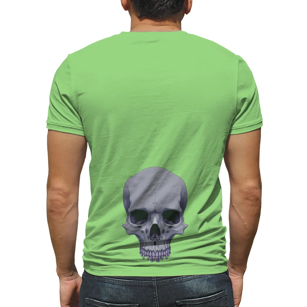 T-Shirts Pattern: Stylized Skull in Deep Purple - Artistic and Thought-Provoking|bakugou in his skull shirt