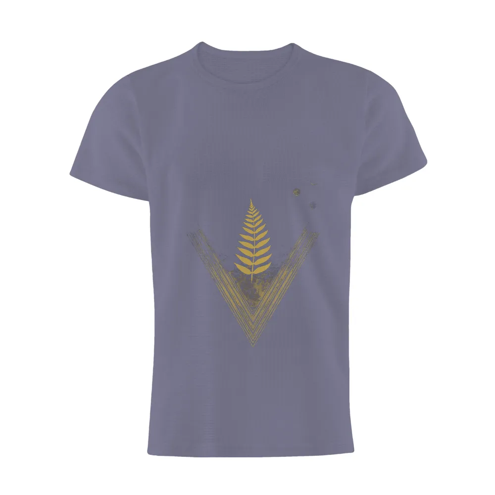 Tee Shirts Printed with Golden Fern and Geometric Patterns|Golden fern leaf