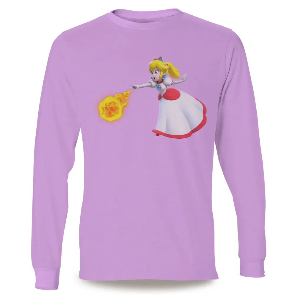 Custom T-Shirt Printing: Princess Peach Fireball Attack|mario hilario shirt