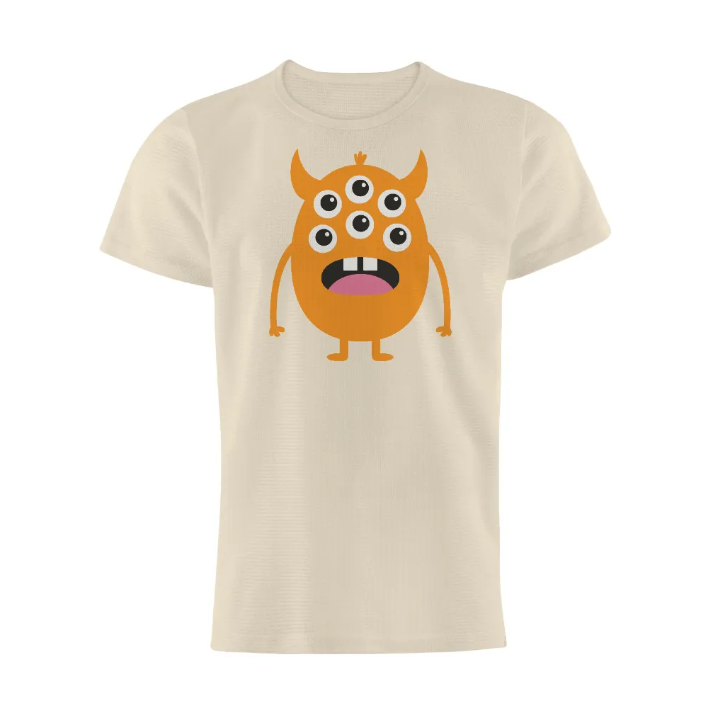 Custom T-Shirt Printing: Whimsical Orange Monster Adventure|adventure time dancing with monsters shirt