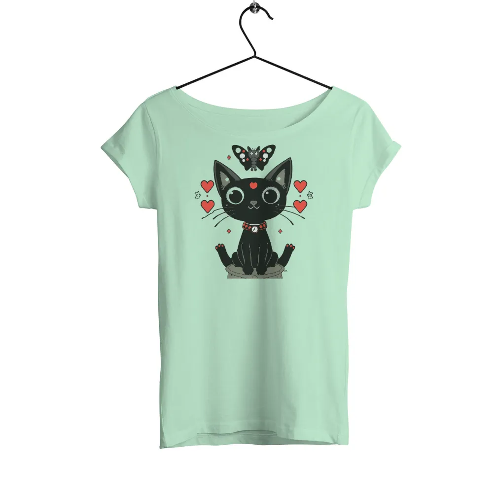 T-Shirt Printing: Luna - A Blend of Artistry and Emotion|Black cat with camera lens eye