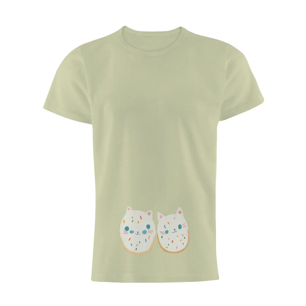 Custom Tee Shirts: Whimsical Cat Cookies | Funny & Quote T-Shirts| Whimsical cat cookies side by side