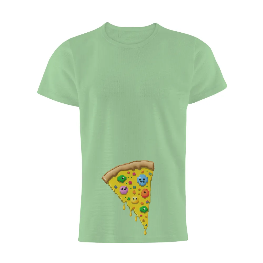 Retro Arcade-Themed Pizza Slice Design|funny easter bunny shirts