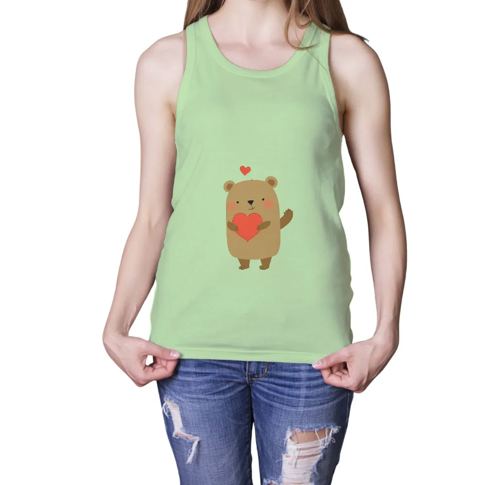 T-Shirts Pattern: Benny the Bear - A Symbol of Love and Kindness|mlb logo shirt with heart