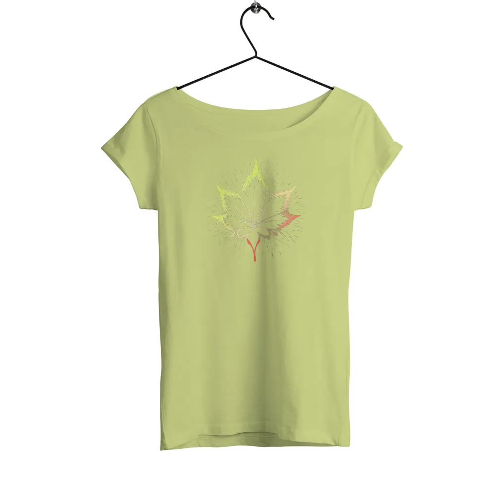 Custom Tee Shirts: Nature Meets Urban Life - Vibrant Leaf Design|shirt design 2021