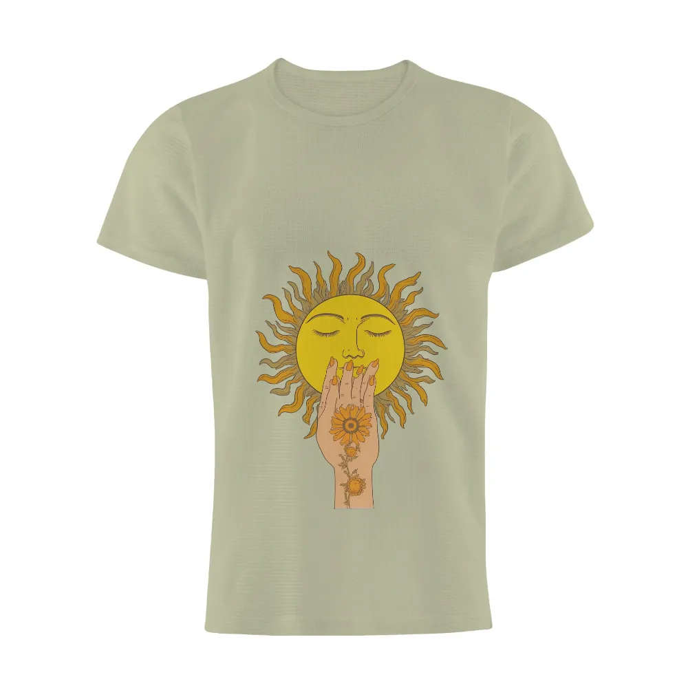 T-Shirts Pattern: Sunflower Hand Touching Serene Sun|dunk low sun club shirt