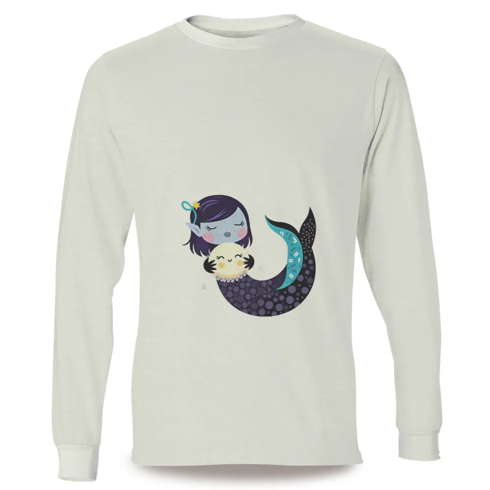 T-Shirts Design: Mermaid Luna Embracing the Moon|dallas stars elite