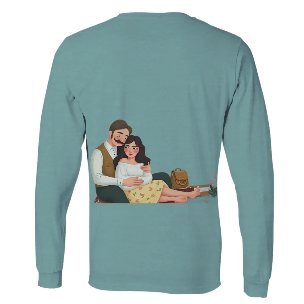 Graphic Tees: Timeless Love - Romantic Couple by the River|matching couple shirts for valentine's day