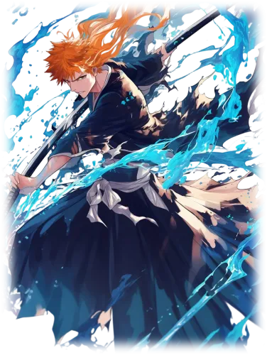 Ichigo Kurosaki with dual swords - bleach white ichigo