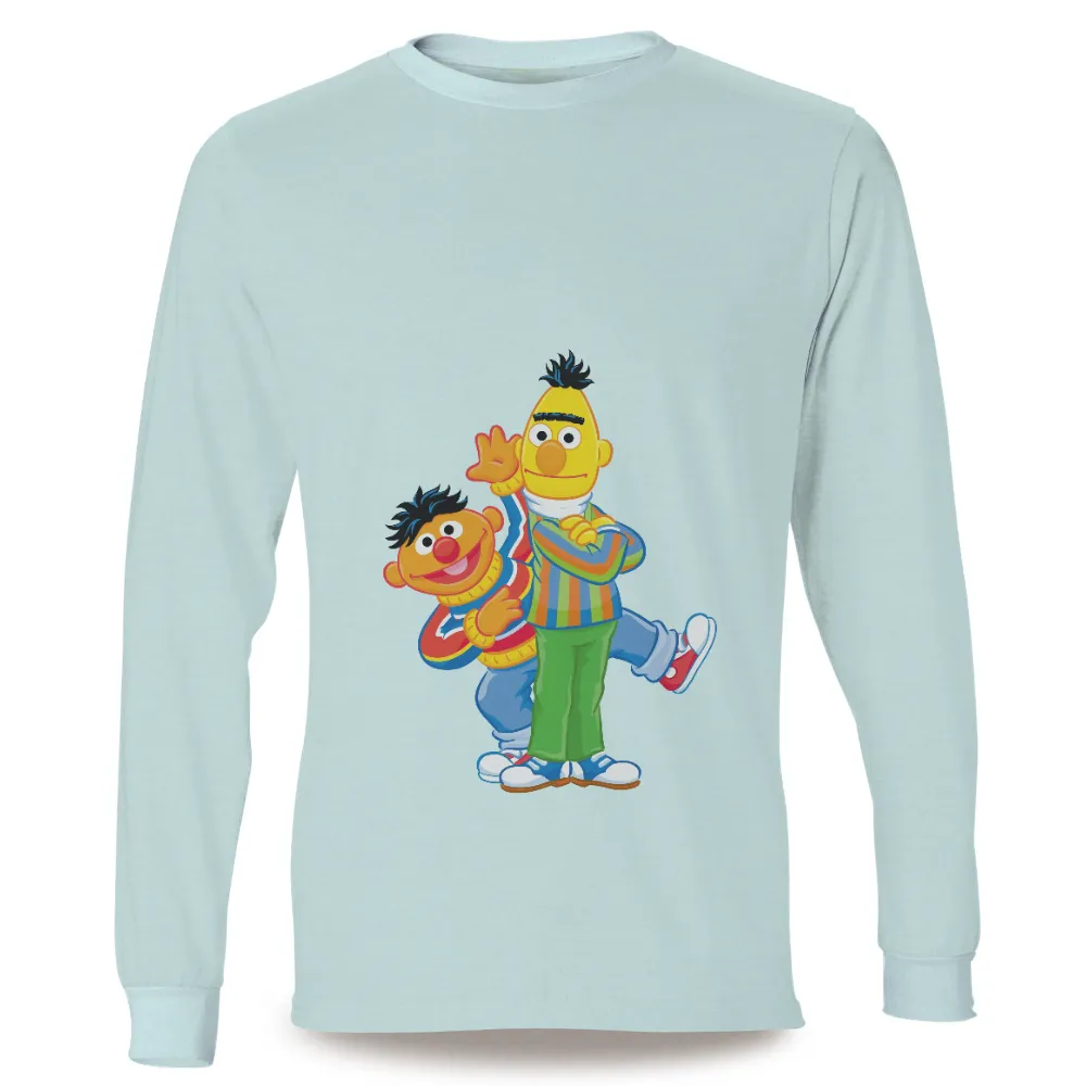 Bert and Ernie T-Shirt Printing: Celebrate Friendship with Pop Culture Icons|men's art cotton colorful printed loose casual shirts