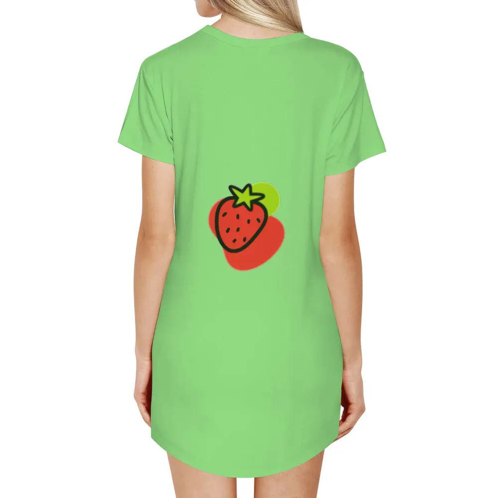 TShirt Design: Whimsical Strawberry - Joyful Summer Days| Simple pleasures