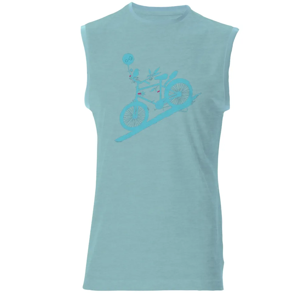 Custom T-Shirt Printing: Nature's Harmony - Bicycle and Bird|music art love happiness t shirt