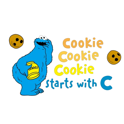 Customized Tee Shirts: Blue Monster Loves Cookies