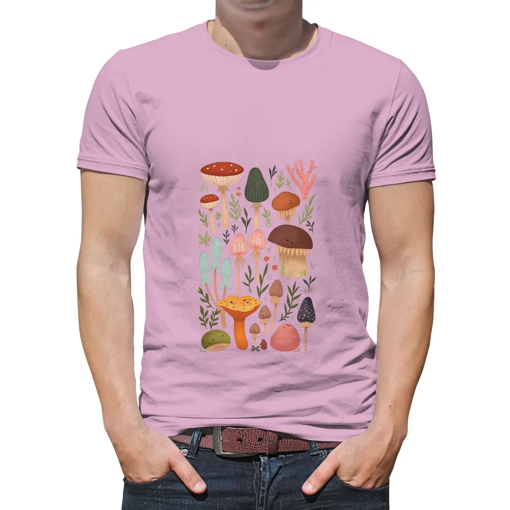 Tee Shirts Printed: Mystical Forest Mushrooms|beach art t shirts