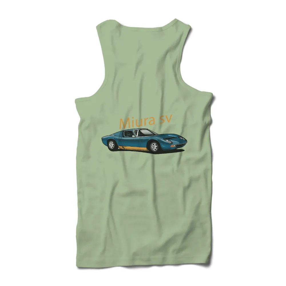 Tee Shirts Printed: Lamborghini Miura SV - Vintage Car Enthusiast|speed racer costume shirt