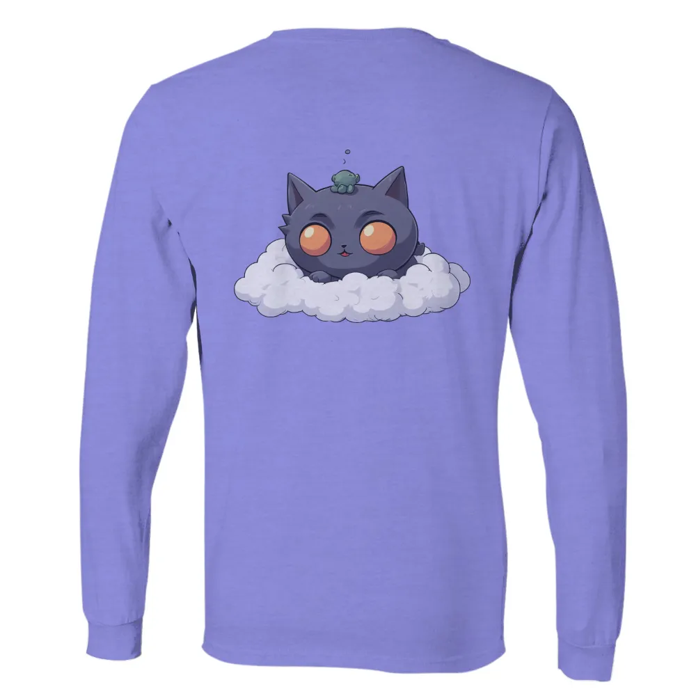 Charming Gray Cat on Cloud with Whimsical Design|cute fourth of july shirts near me