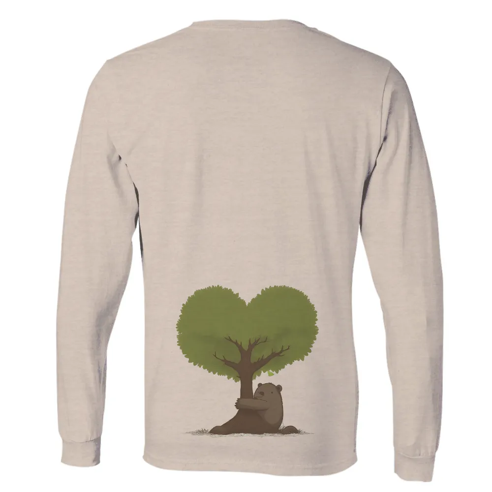 Custom T-Shirt Printing: Bear Hugging Heart-Shaped Tree - Love & Nature|dollar tree essential worker shirt