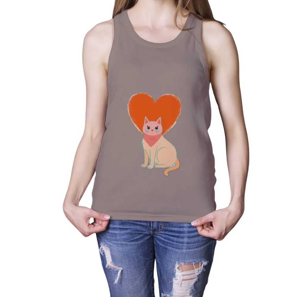 T-Shirt Printing: Love Your Cat - Minimalist Heart Design|love today t shirt