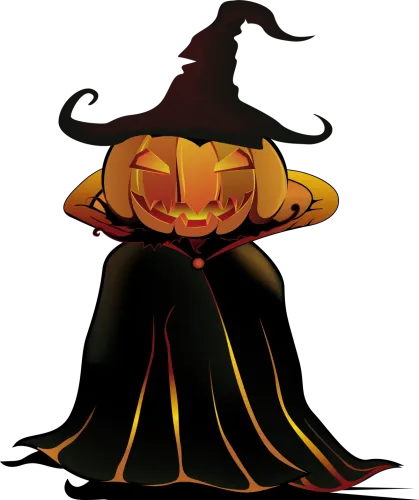 T-Shirts Design: Pumpkin Headed Witch - Halloween Spirit