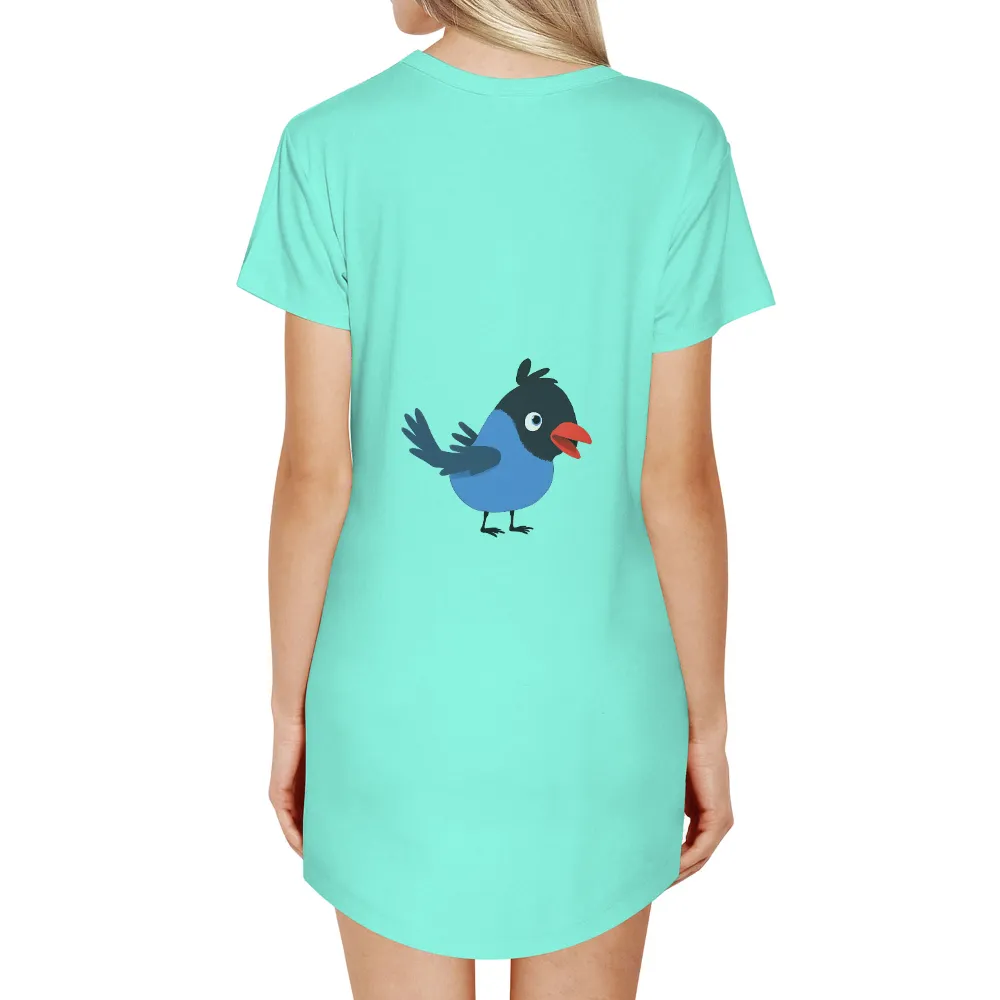 Graphic Tees: Whisp the Blue Bird - Joyful Flight Design|graphic tees black friday sale