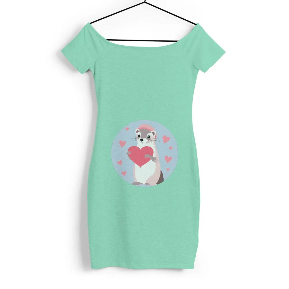 T-Shirts Custom: Spread Love with Felix the Ferret|cartoon with green shirt