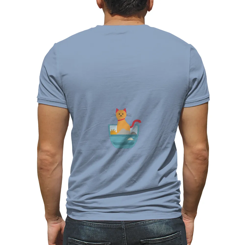 TShirt Printing: Serene Beach Cat - Find Joy in Simple Moments|beach camp shirts