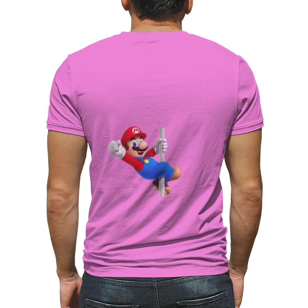 TShirt Design: Mario's Adventurous Slide Down the Pole|mario red nose day t shirt