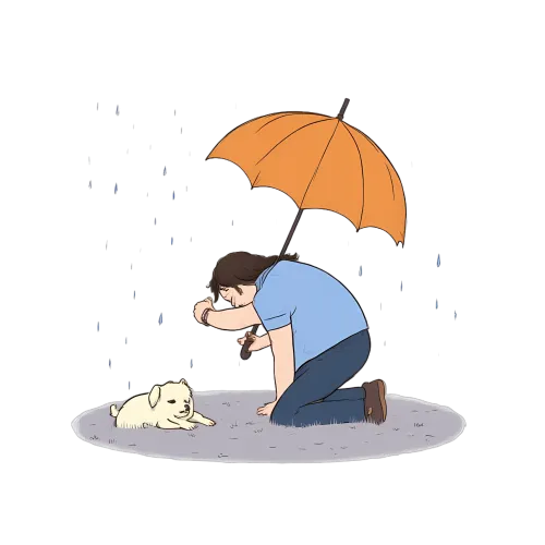 Tee Shirts Printed: Compassion Under the Rain | Heartwarming Design