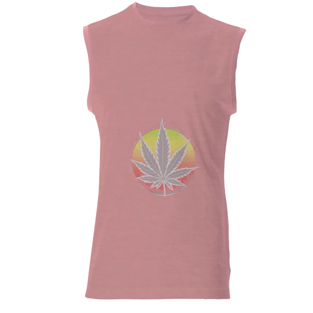 Tee Shirt Printing: Nature's Serenity - Cannabis Leaf Design|next nature sun club arctic orange shirt