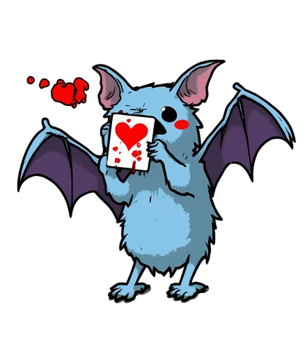 Tee Shirt Printing: Luna's Heart Guardian - Artistic Bat Design