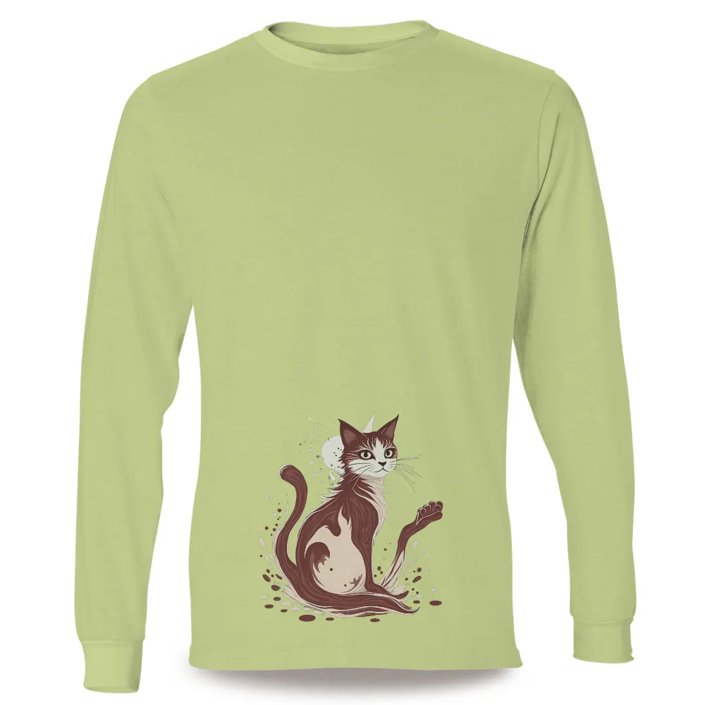 Shirts Graphic Tees: Mystical Cat with Celestial Orb|cat valentines shirt