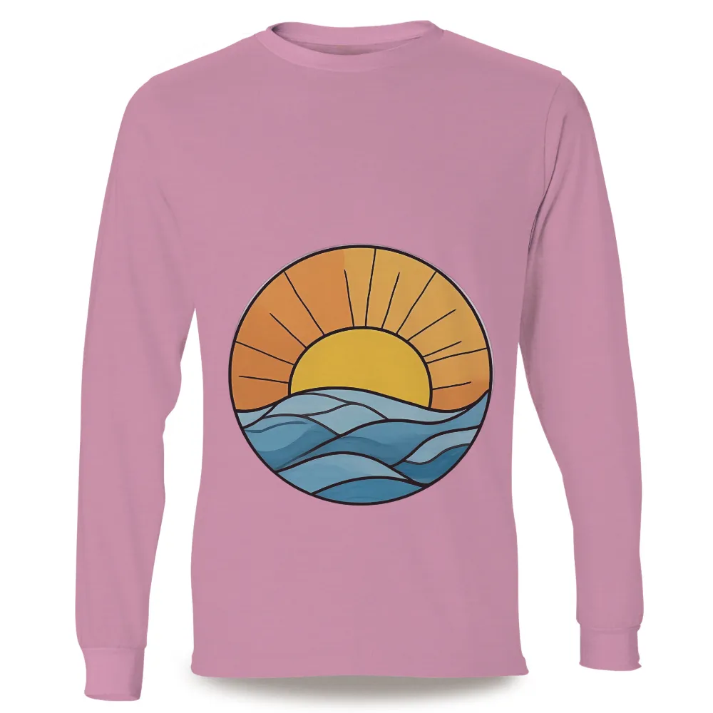 T-Shirts Custom: Sunset Serenity Over the Ocean|frank ocean custom knit