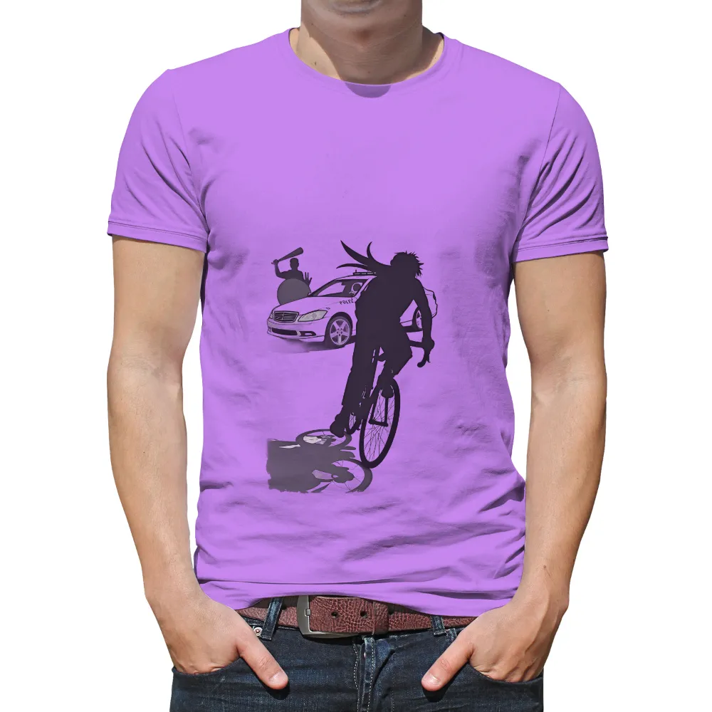 T-Shirt Printing: Urban Escape - Cyclist Chased by Police|ja marr chase tee higgins tyler boyd