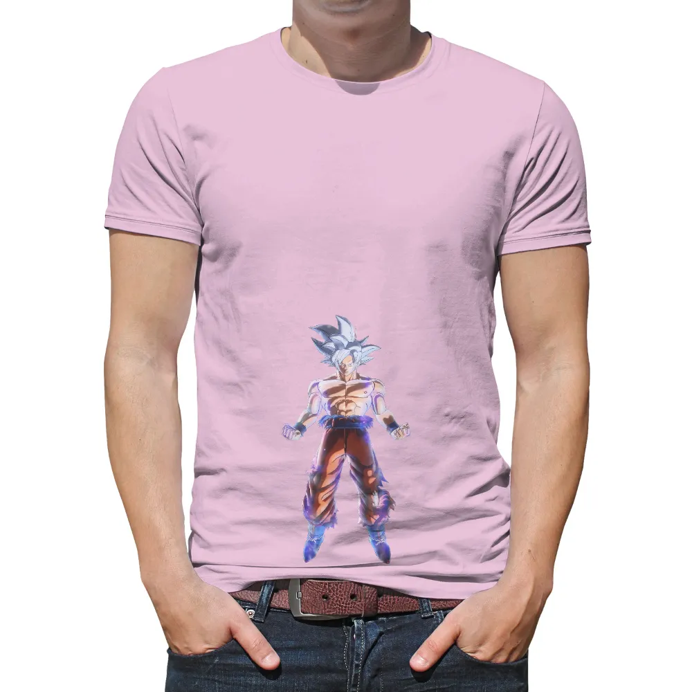 T-Shirts Pattern: Anime Warrior with White Hair and Torn Pants|strength camp t shirt